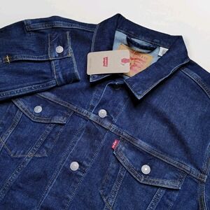 Levis Standard Denim Trucker Jean Jacket Dark Wash Mens Size Large Coat
